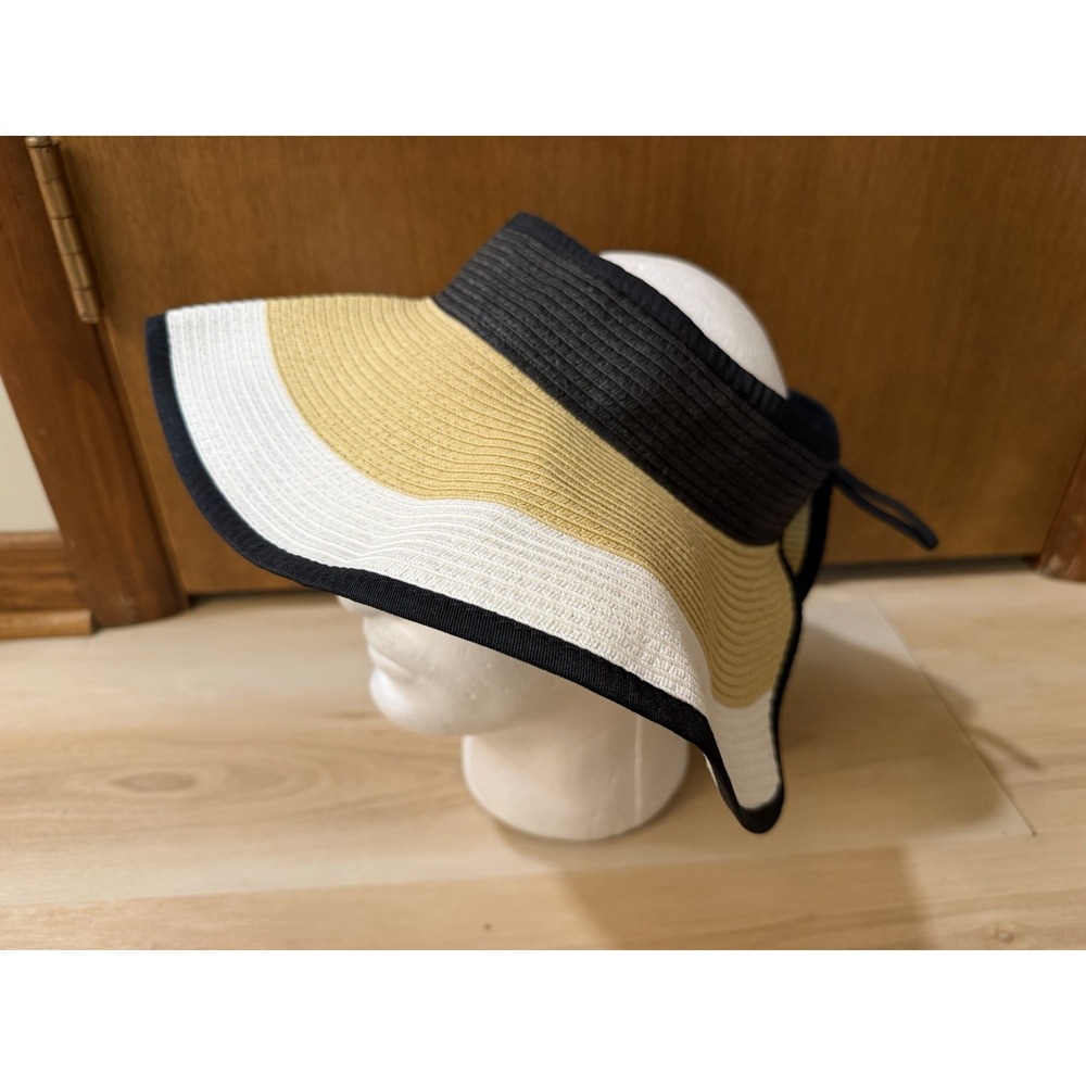 Callaway Women's Allure Visor, Black/White Roll Up Beach Open Top Hat